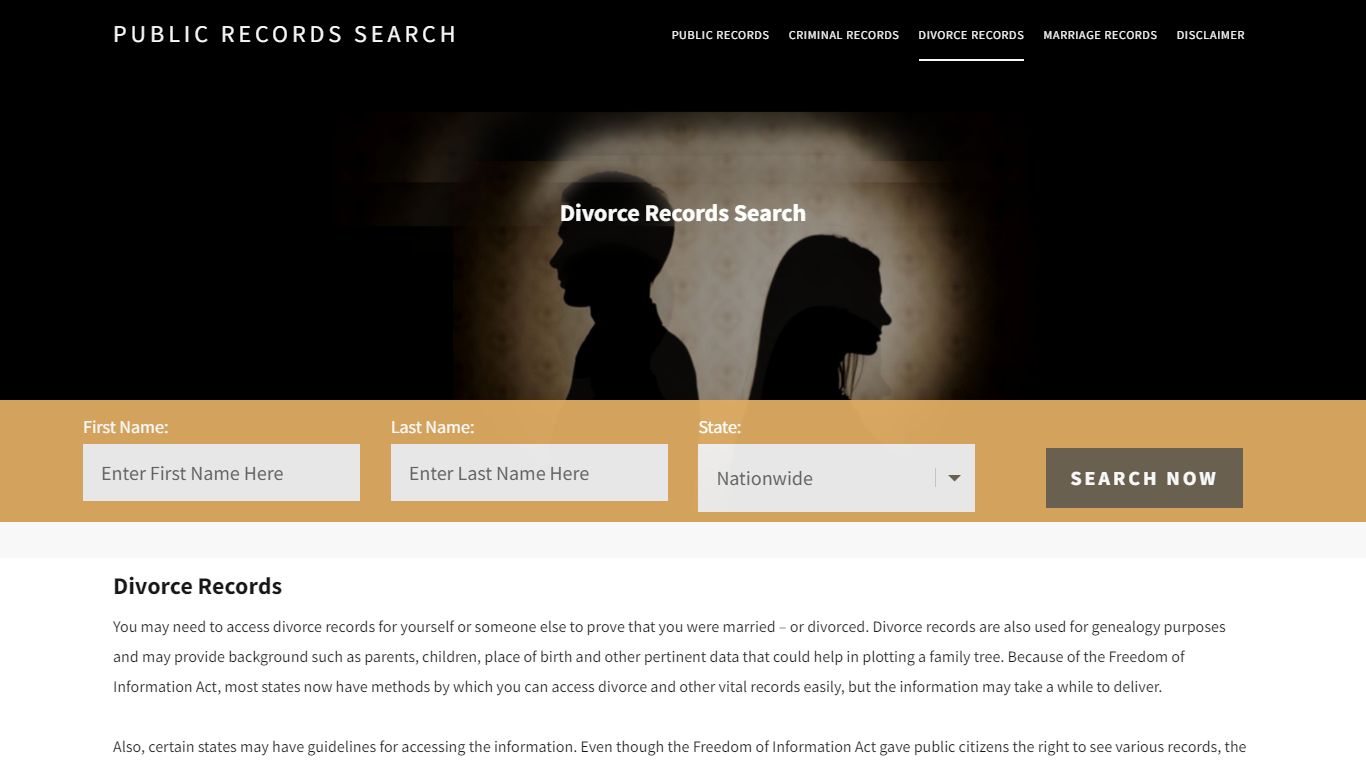 Divorce Records | Enter Name and Search | 14 Days Free
